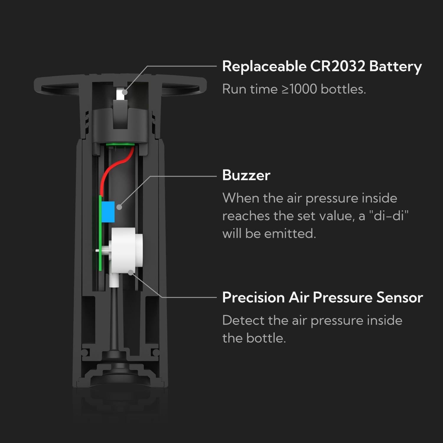 Bomba de Vacío para Vino KITCHENDAO con 2 Tapones Reutilizables