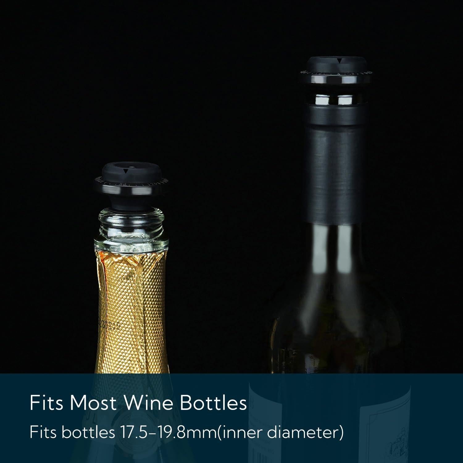 Bomba de Vacío para Vino KITCHENDAO con 2 Tapones Reutilizables