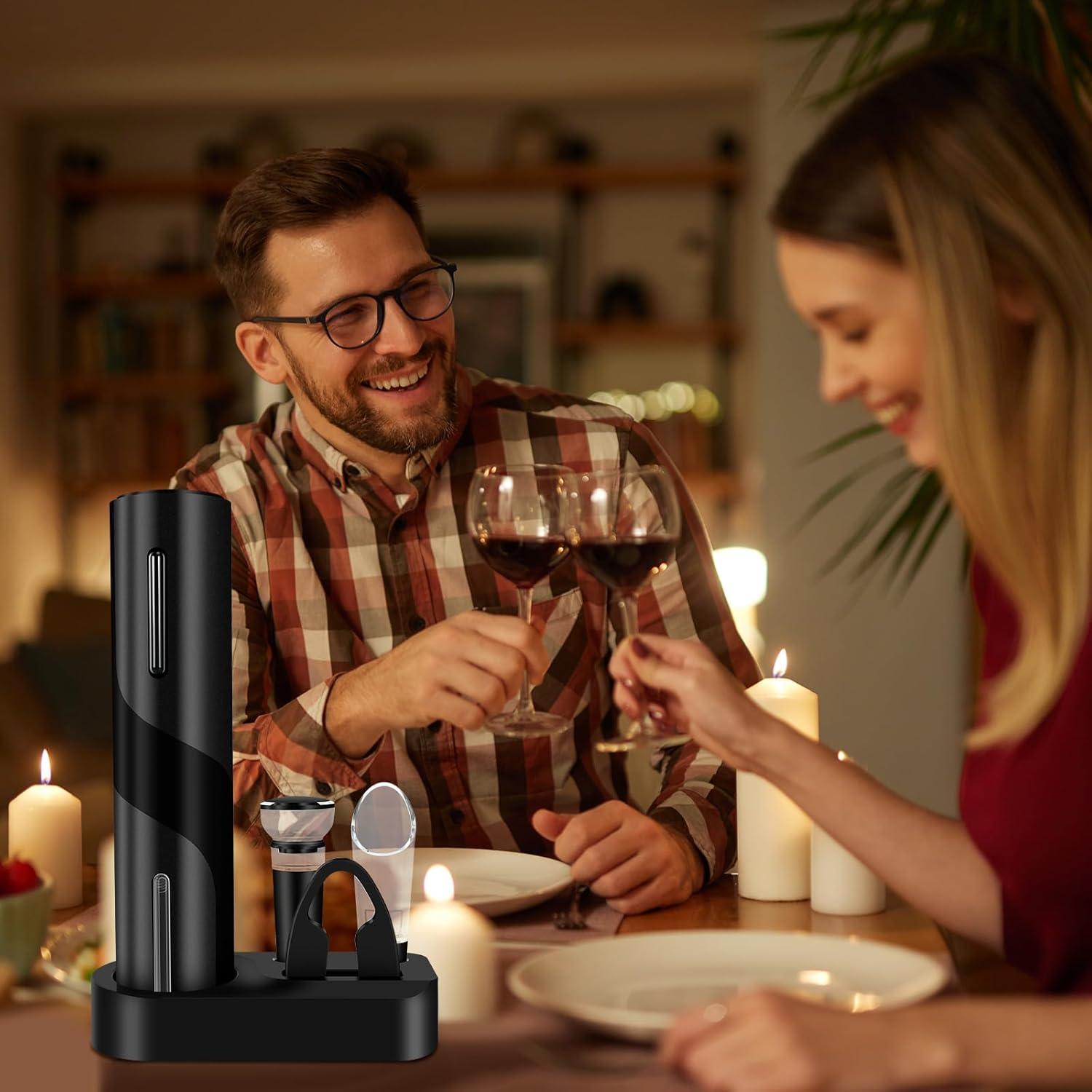 Abridor de Botellas de Vino Eléctrico LAMA Negro Recargable