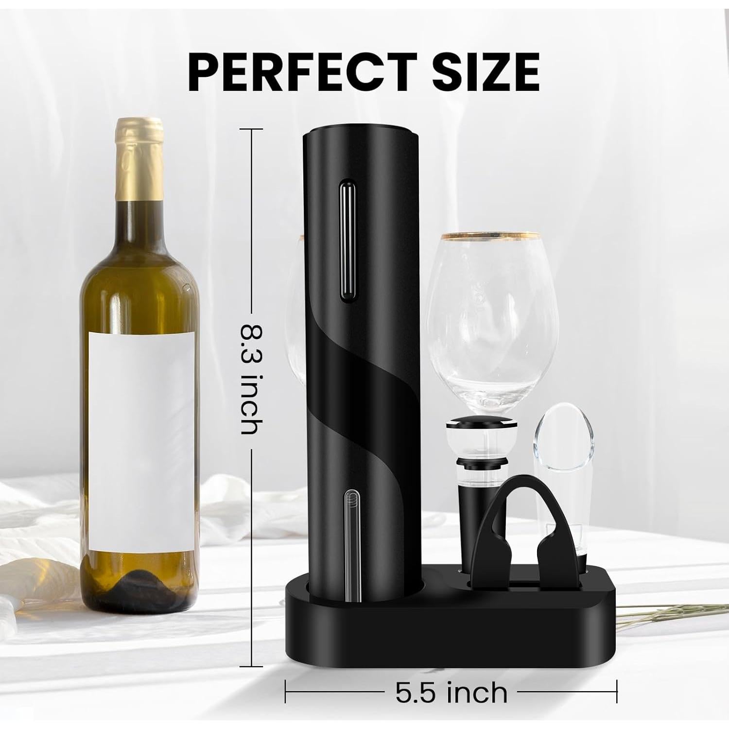 Abridor de Botellas de Vino Eléctrico LAMA Negro Recargable