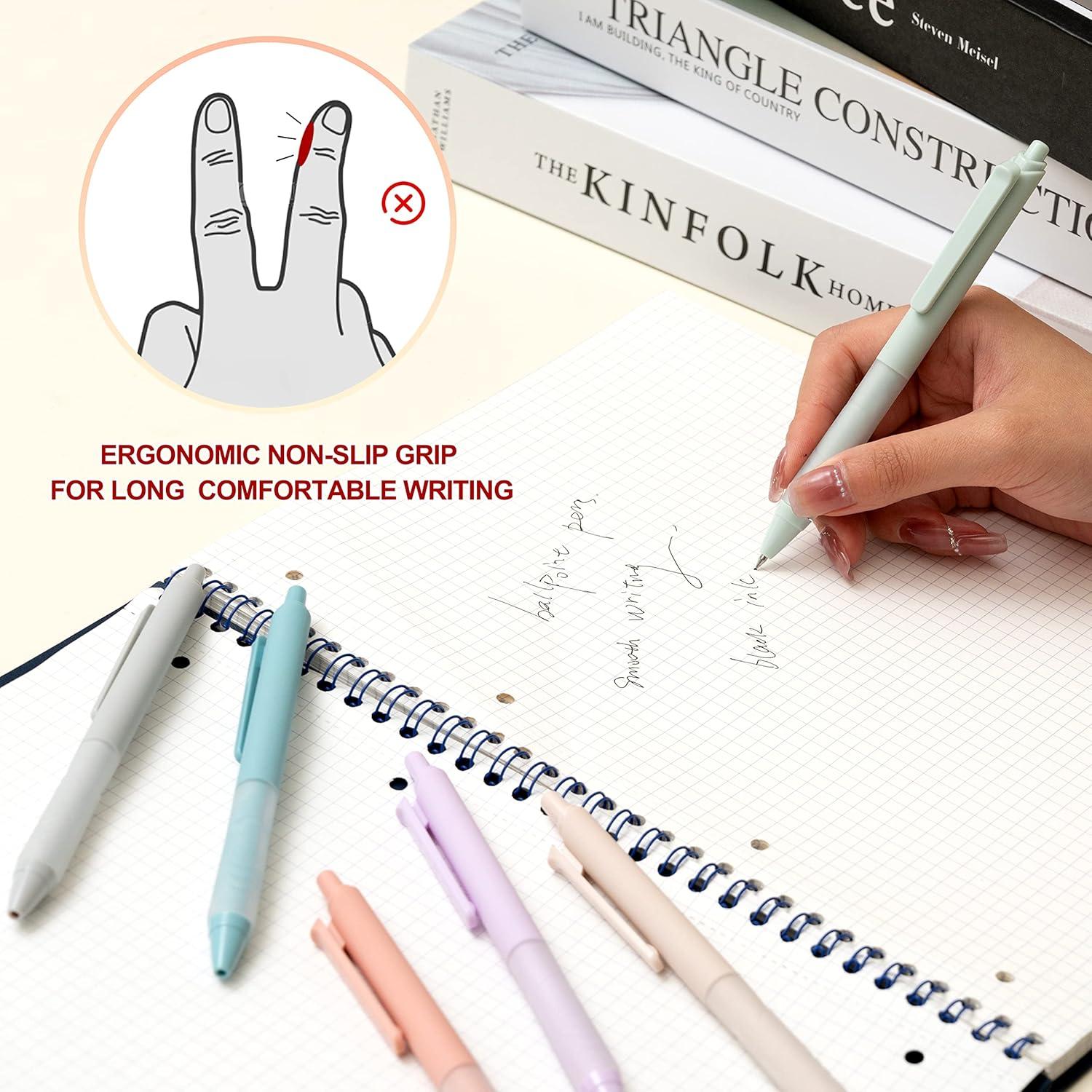 Bolígrafos Retráctiles Linbsunne 1mm Negro Paquete de 12