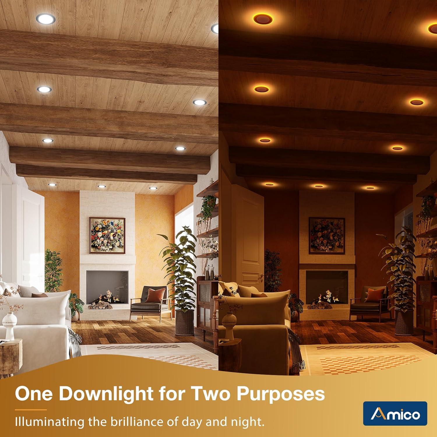 Luz de Techo Empotrada LED Amico 6 Pack 10W 700LM Negro