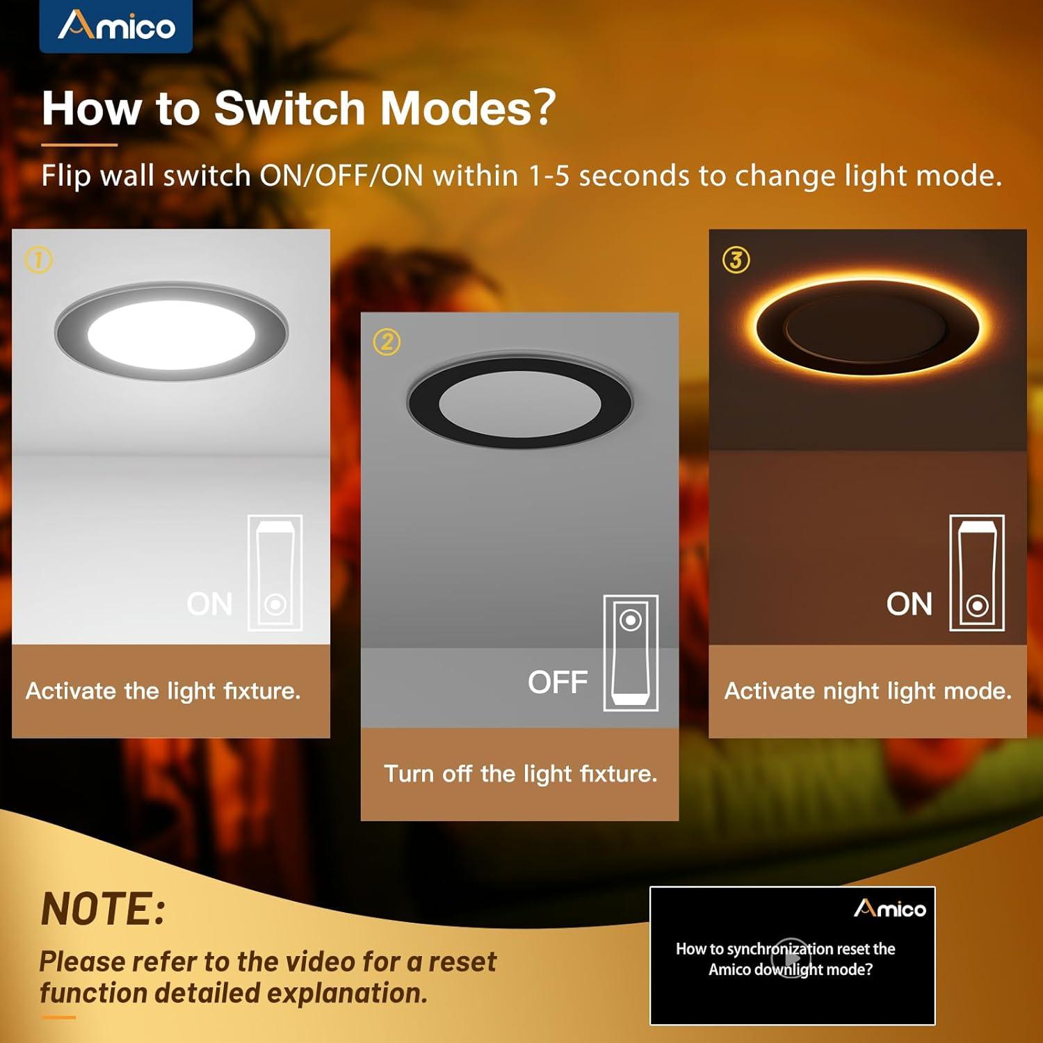 Luz de Techo Empotrada LED Amico 6 Pack 10W 700LM Negro