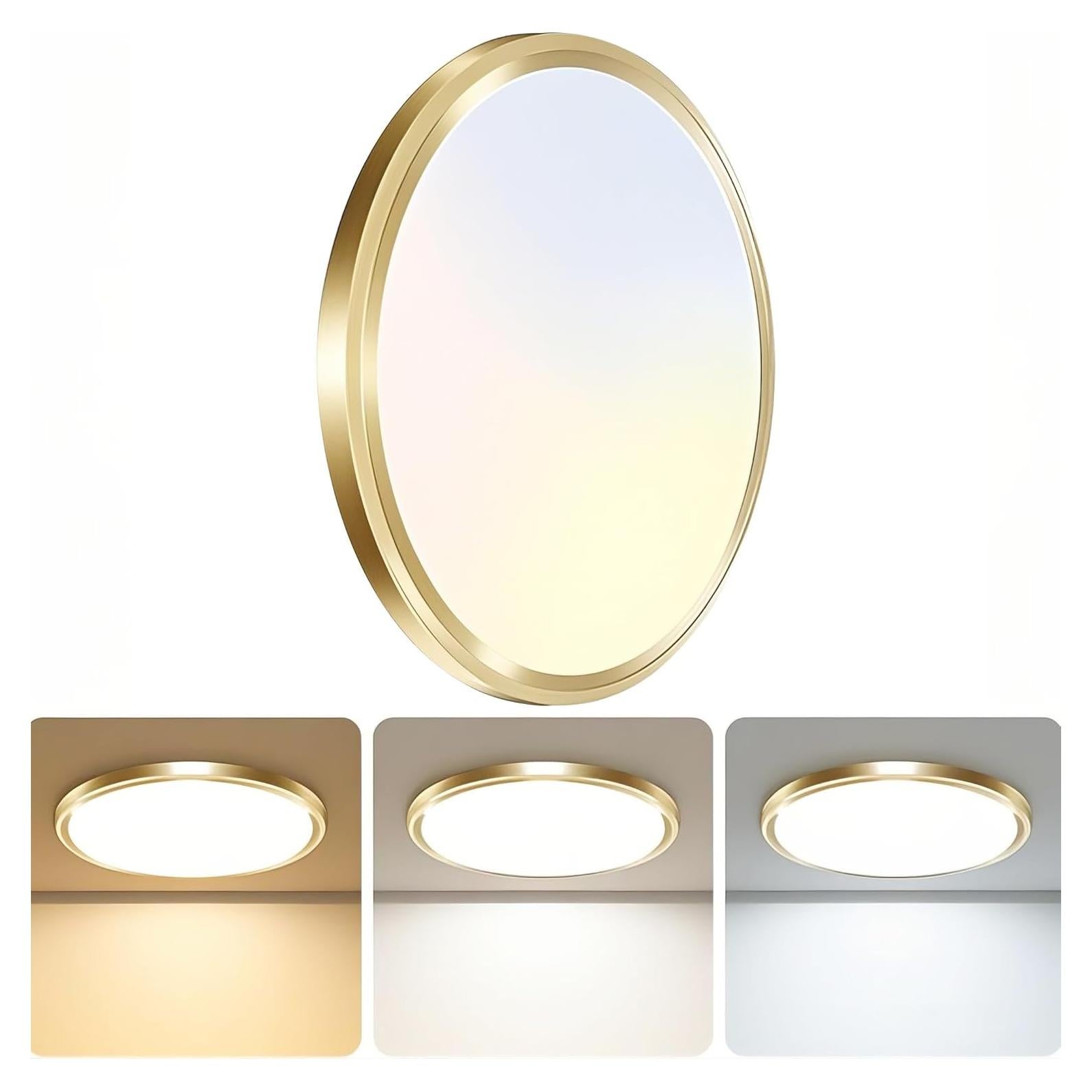 Lámpara de Techo LED Zemty 12W 1200lm 6.5" Dorada Ajustable