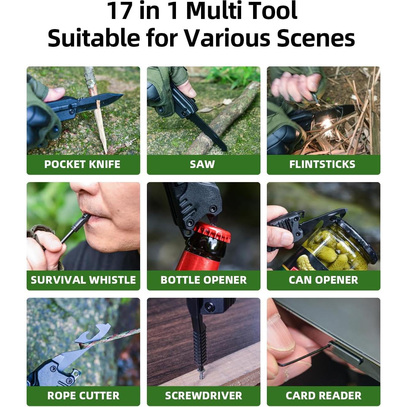 Cuchillo Multiherramienta GIRIAITUS 17 en 1 Acero Inoxidable