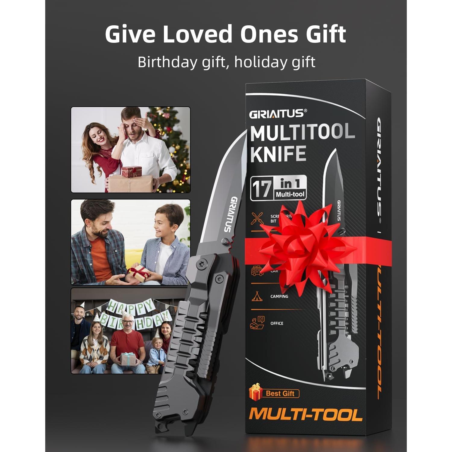 Cuchillo Multiherramienta GIRIAITUS 17 en 1 Acero Inoxidable