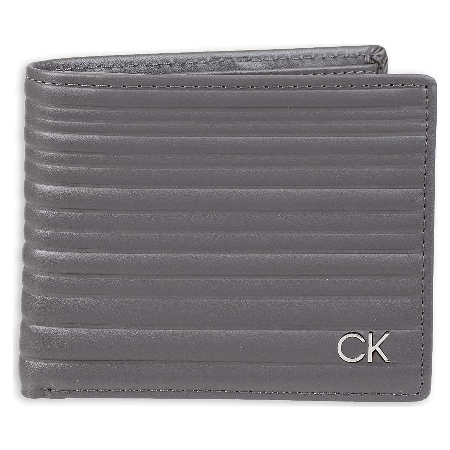 Billetera Bifold de Cuero Calvin Klein Gris Passcase