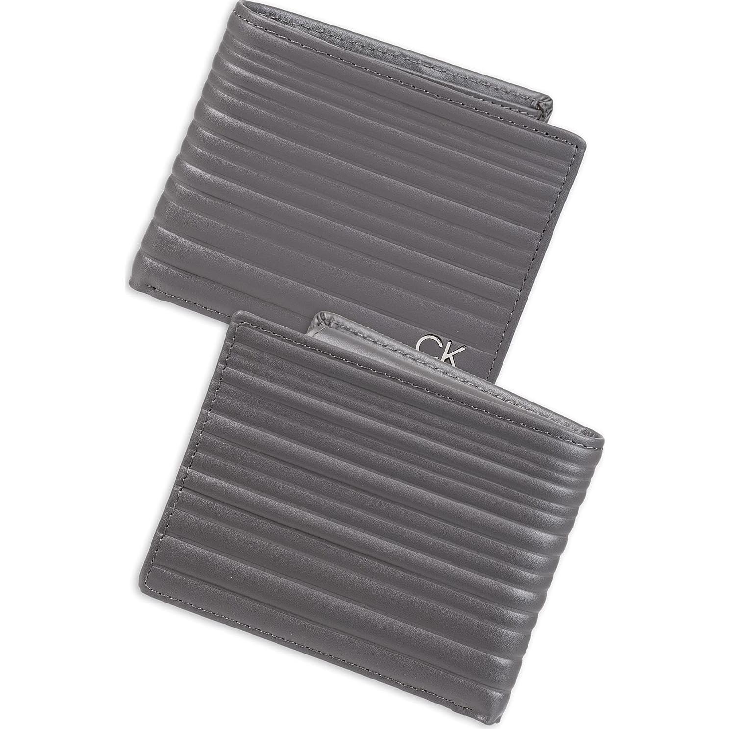 Billetera Bifold de Cuero Calvin Klein Gris Passcase