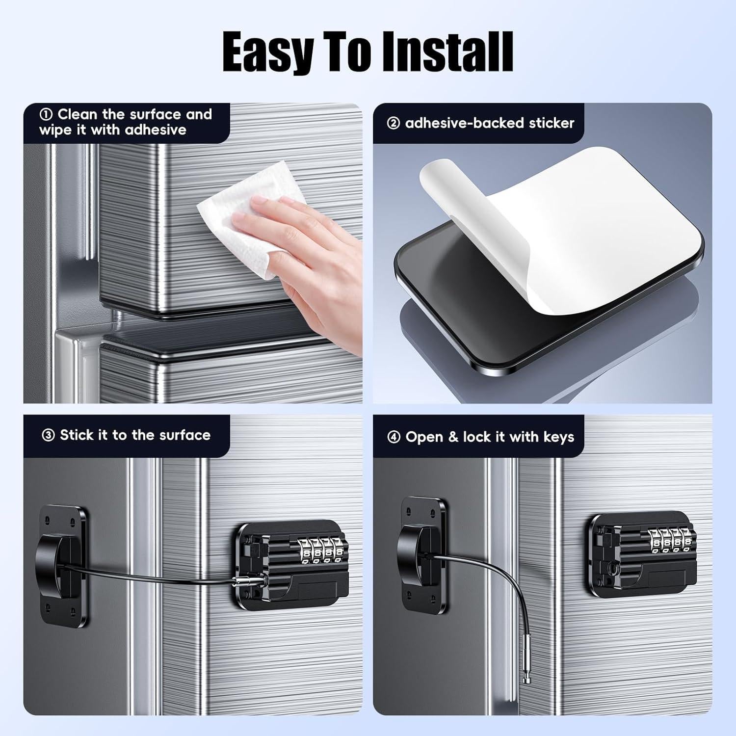 Candado de Seguridad para Refrigerador WILNIRY FC2024 Negro