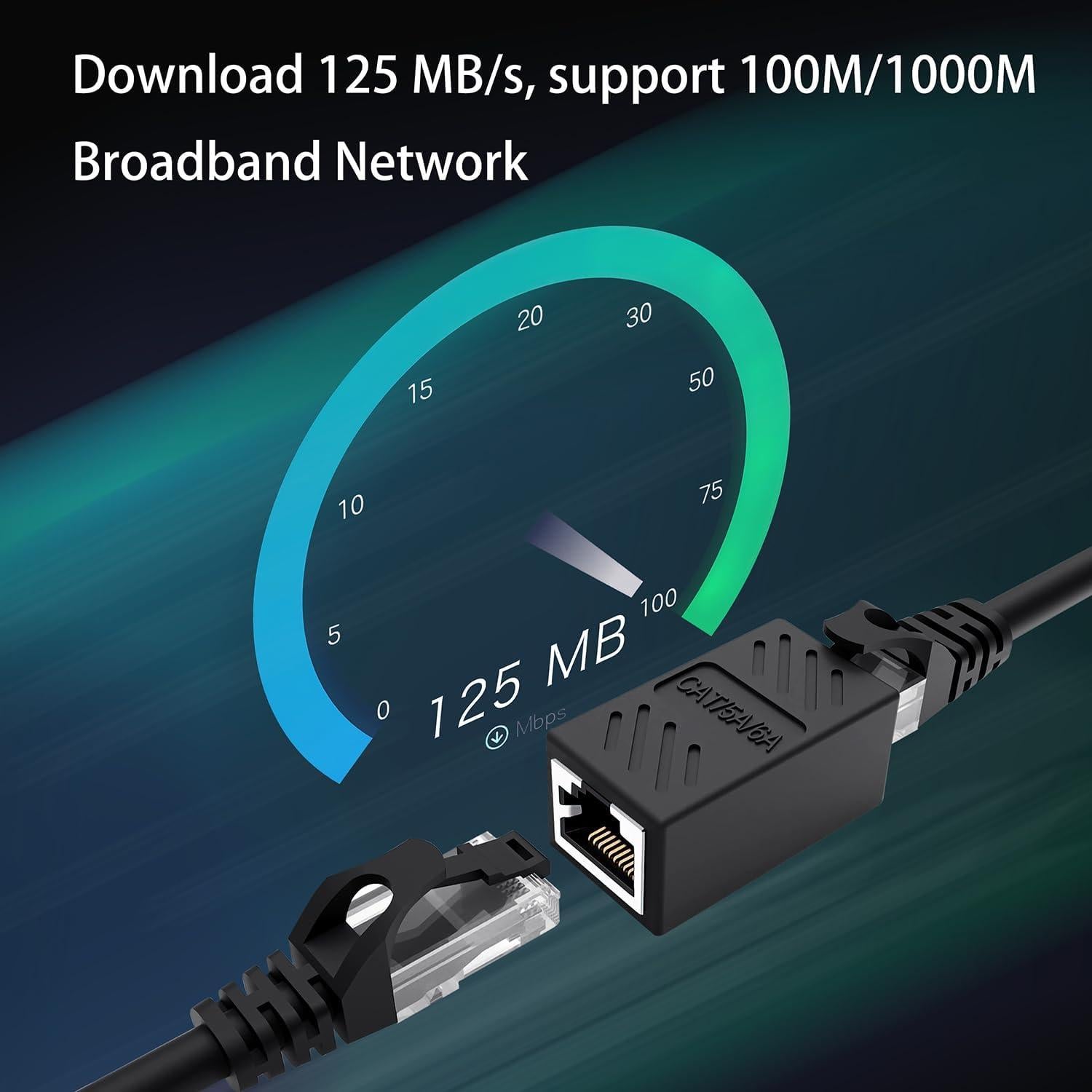 Conector Extensor RJ45 Cat6 Qreikuw Hembra a Hembra 2 Unidades