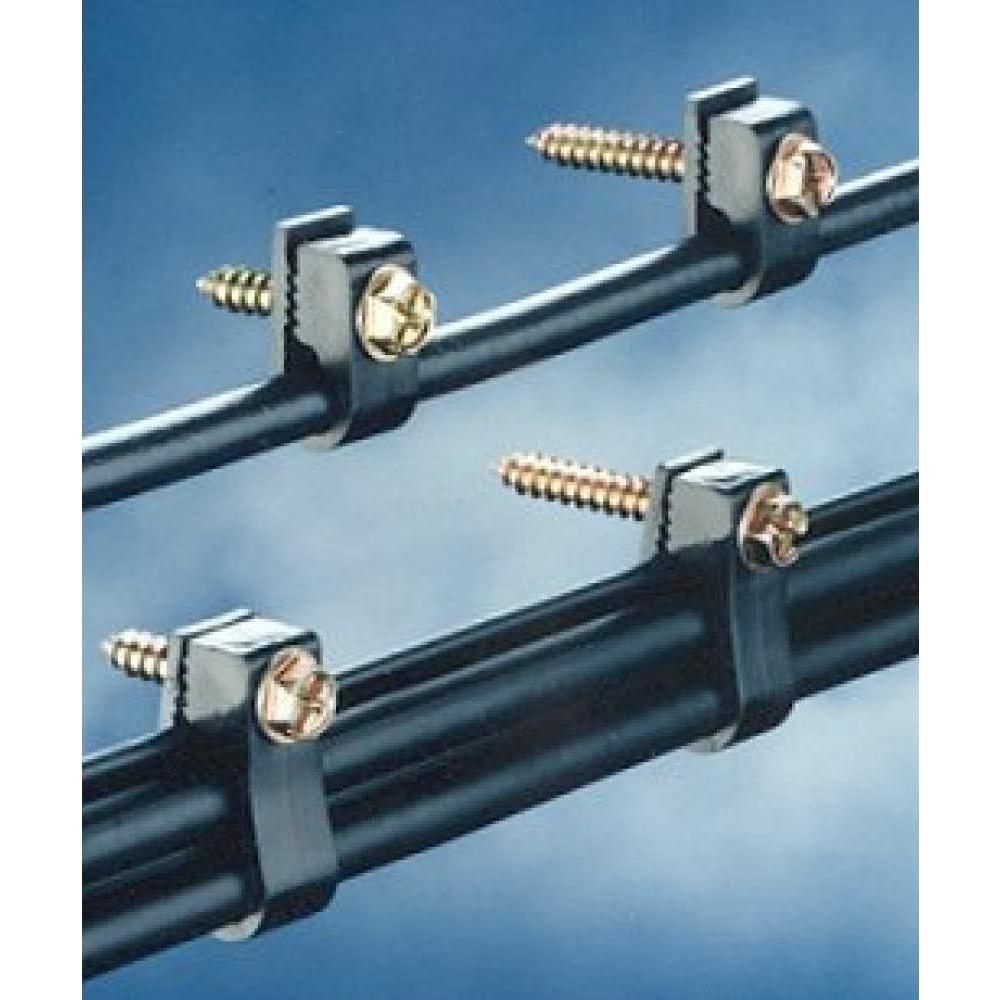 Clips de Cable Coaxial Stanz, 100 Piezas, Negro, PE UV