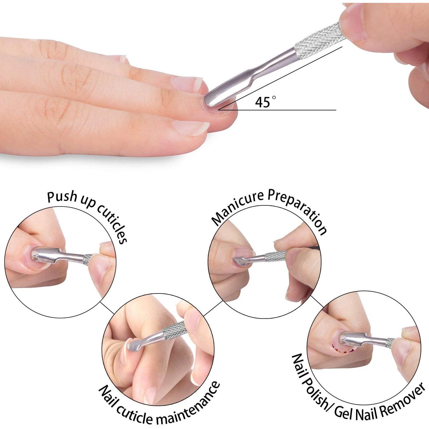 Set 6 Cortadores de Cutículas TANPIUS Acero Inoxidable Profesional