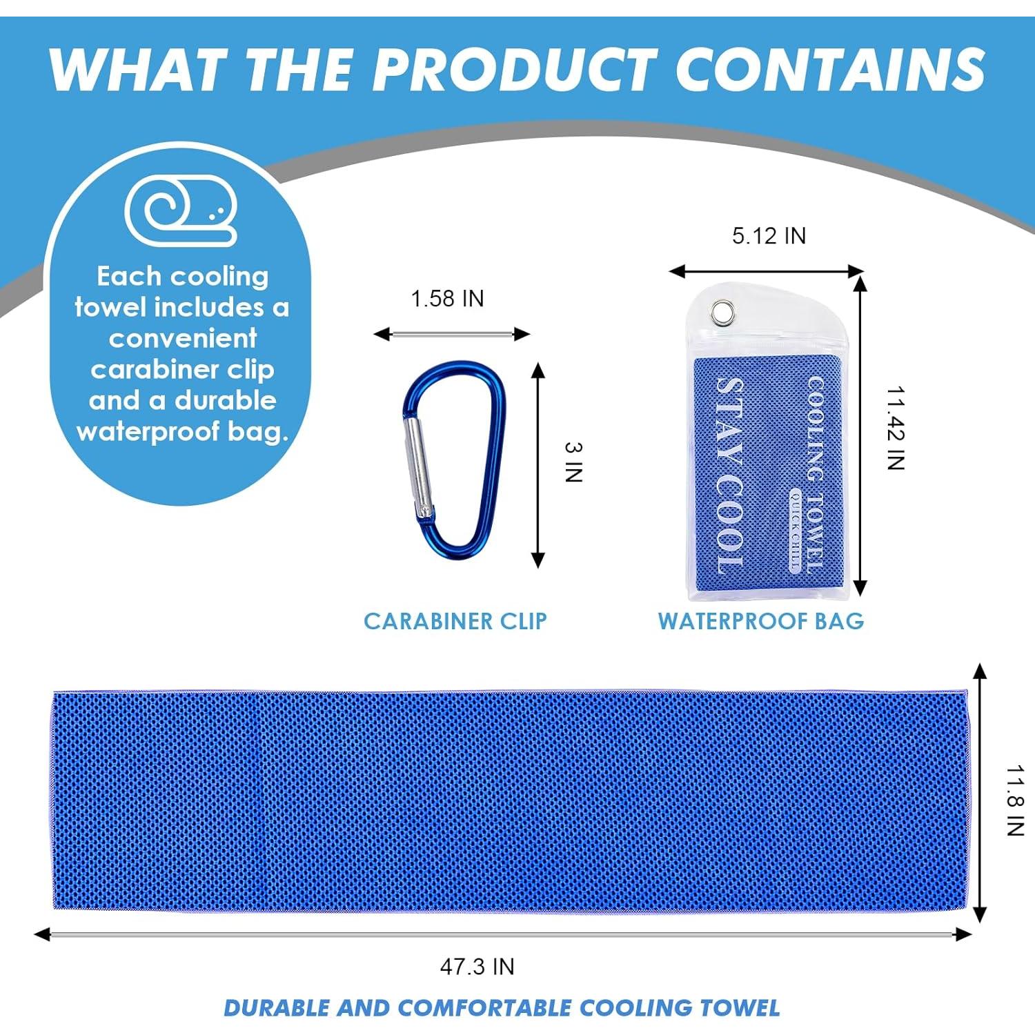 Toallas Refrigerantes CSITE - Paquete de 12 Microfibra 119.4x30.5 cm