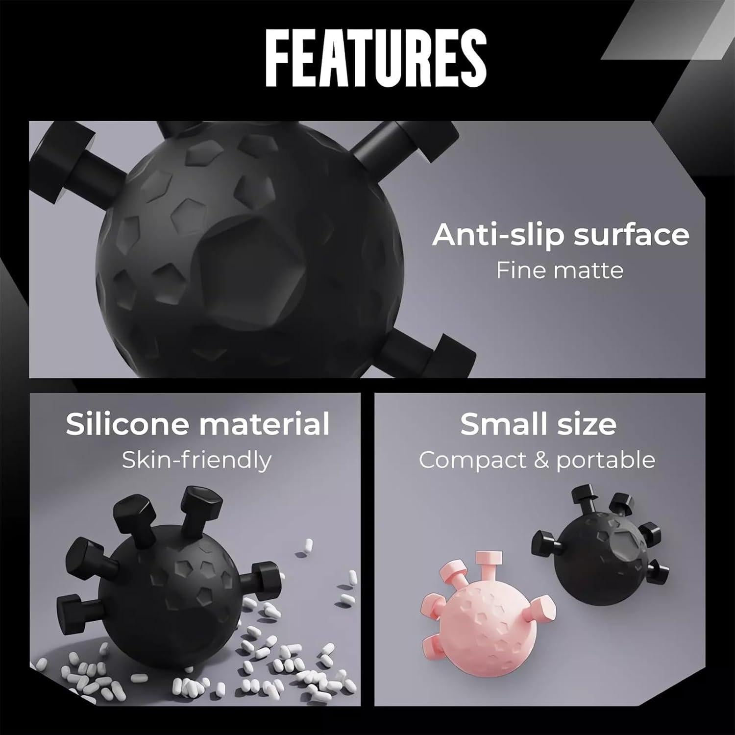 Fortalecedor de Mano y Dedos Glitzgrip Negro Ajustable