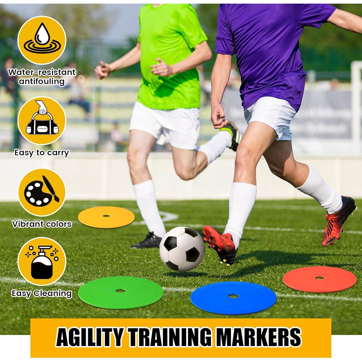 Conos planos de 15 cm Silipull para entrenamiento de fútbol