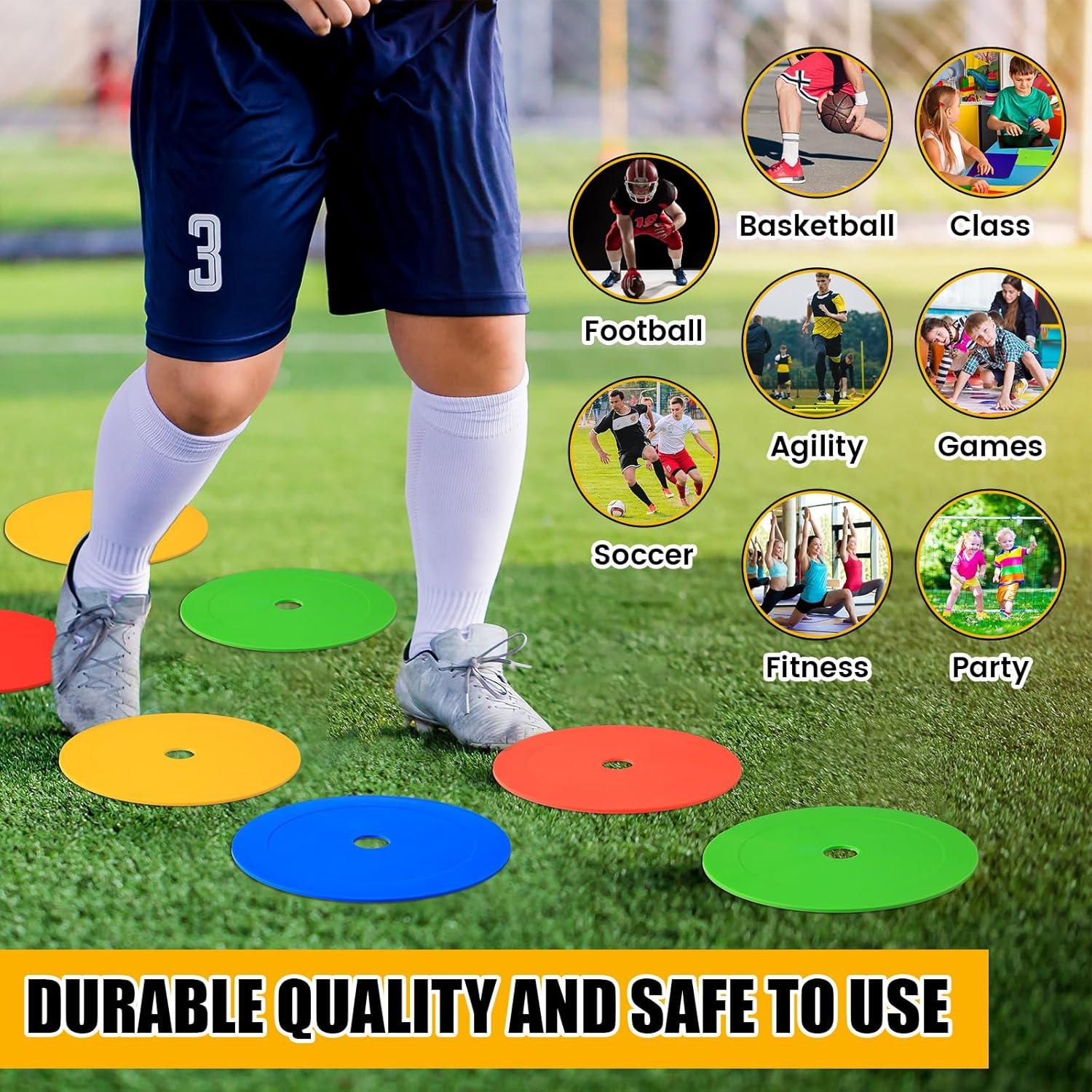 Conos planos de 15 cm Silipull para entrenamiento de fútbol