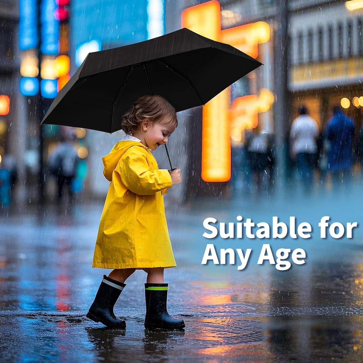 Paraguas Mini Yoobure Compacto 100 cm UV 50+ Negro