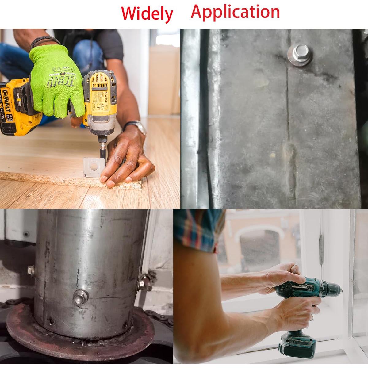 Juego de Tornillos Autoperforantes HVAKHVA Acero Inoxidable 410 380 Pzas