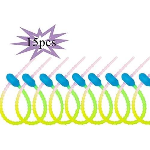 15 Corbatas de Cable de Silicona FAGEGFA Amarillo Gradiente