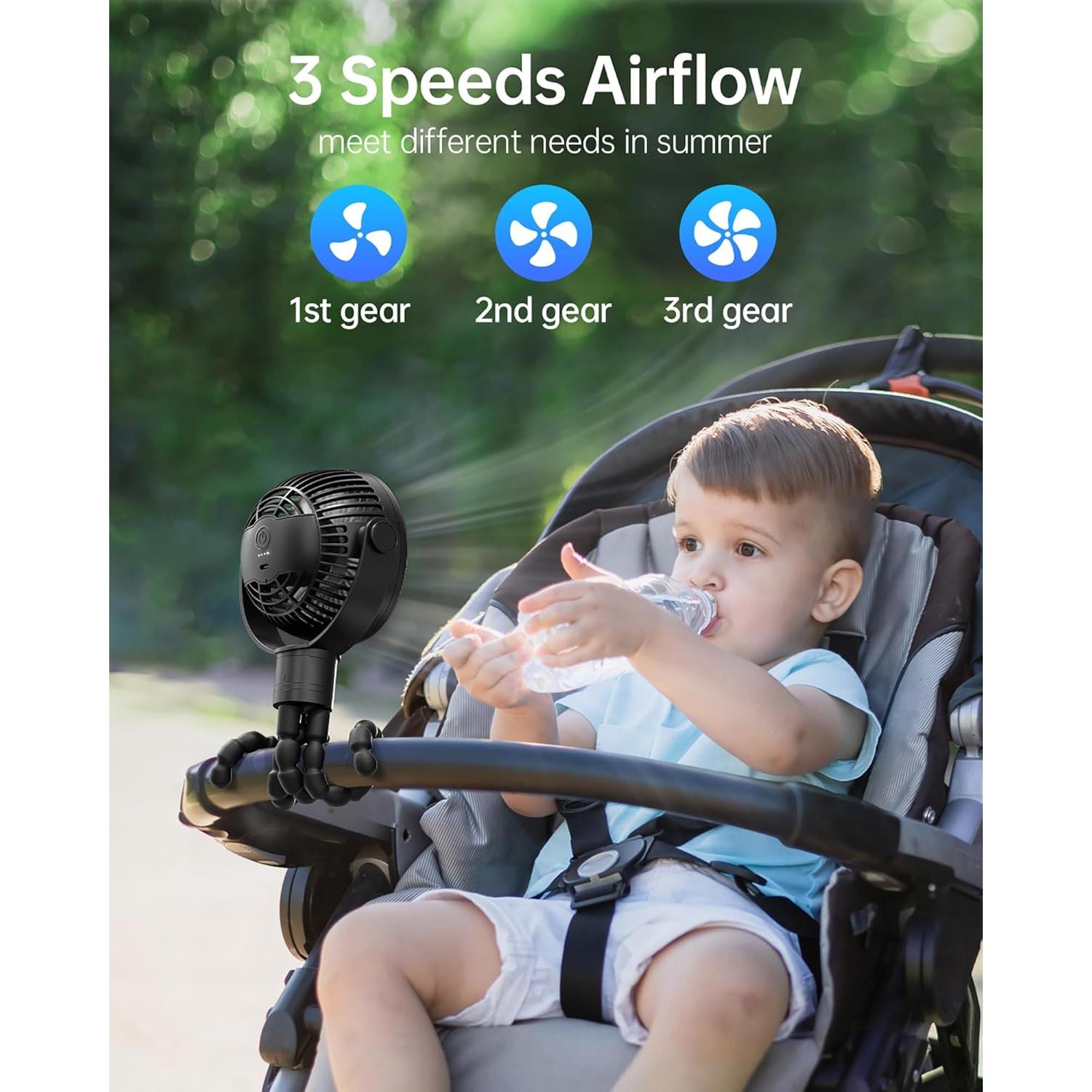 Ventilador de Coche Coohea KW42 Recargable 2000mAh 3 Velocidades