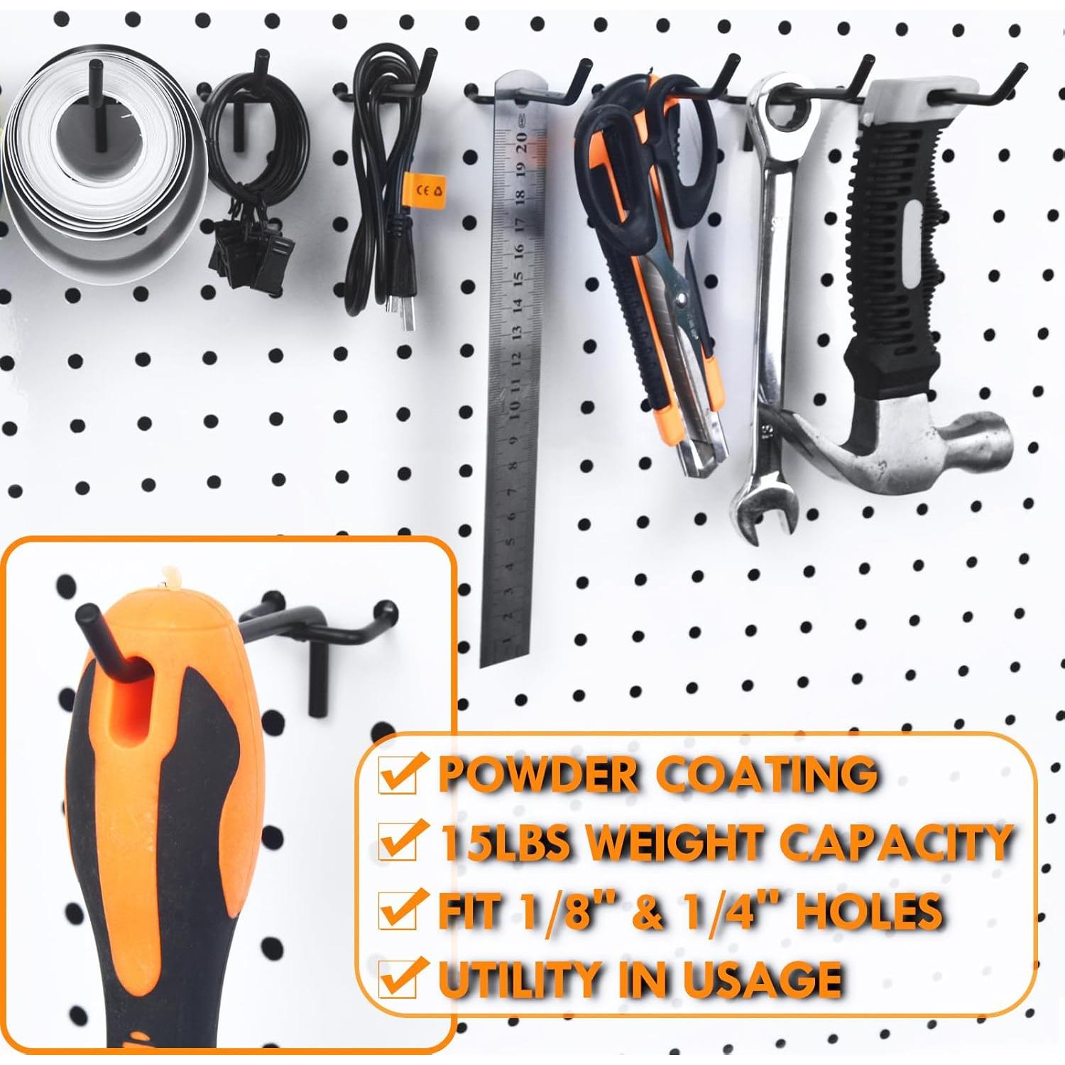 Ganchos de Metal para Tablero Perforado G.CORE - 30pcs 5.08cm