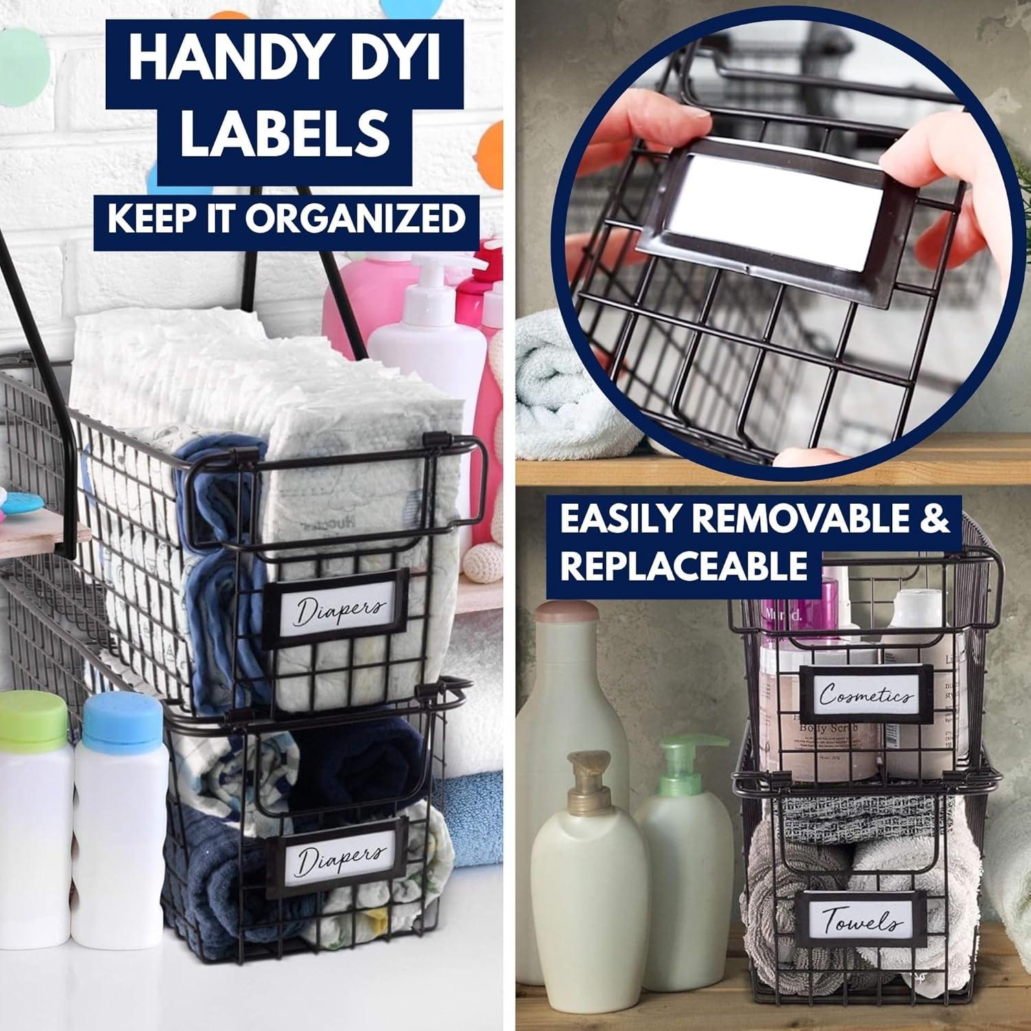 Cestas de Alambre Apilables Granrosi - Juego de 2 Grandes