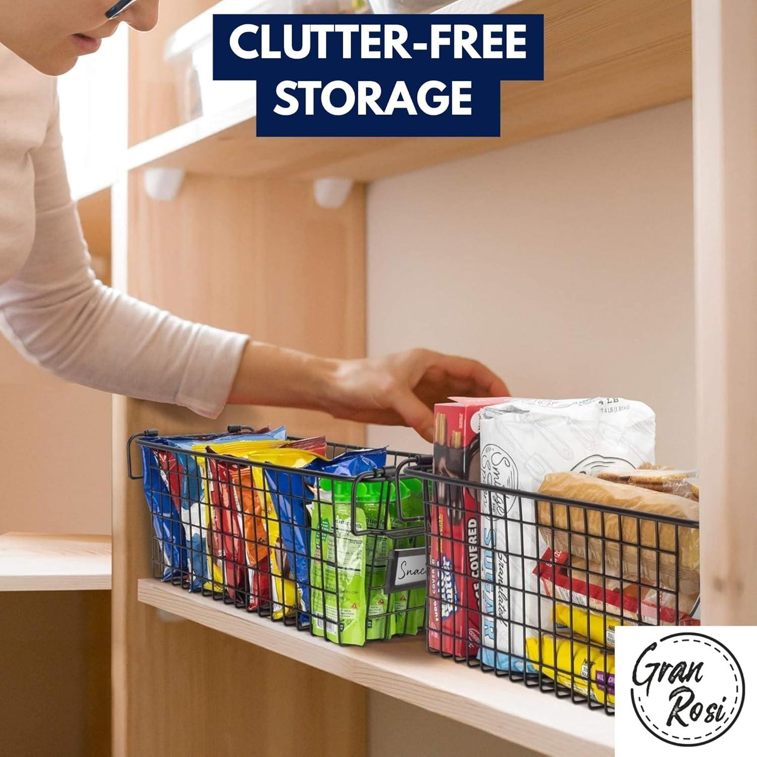 Cestas de Alambre Apilables Granrosi - Juego de 2 Grandes