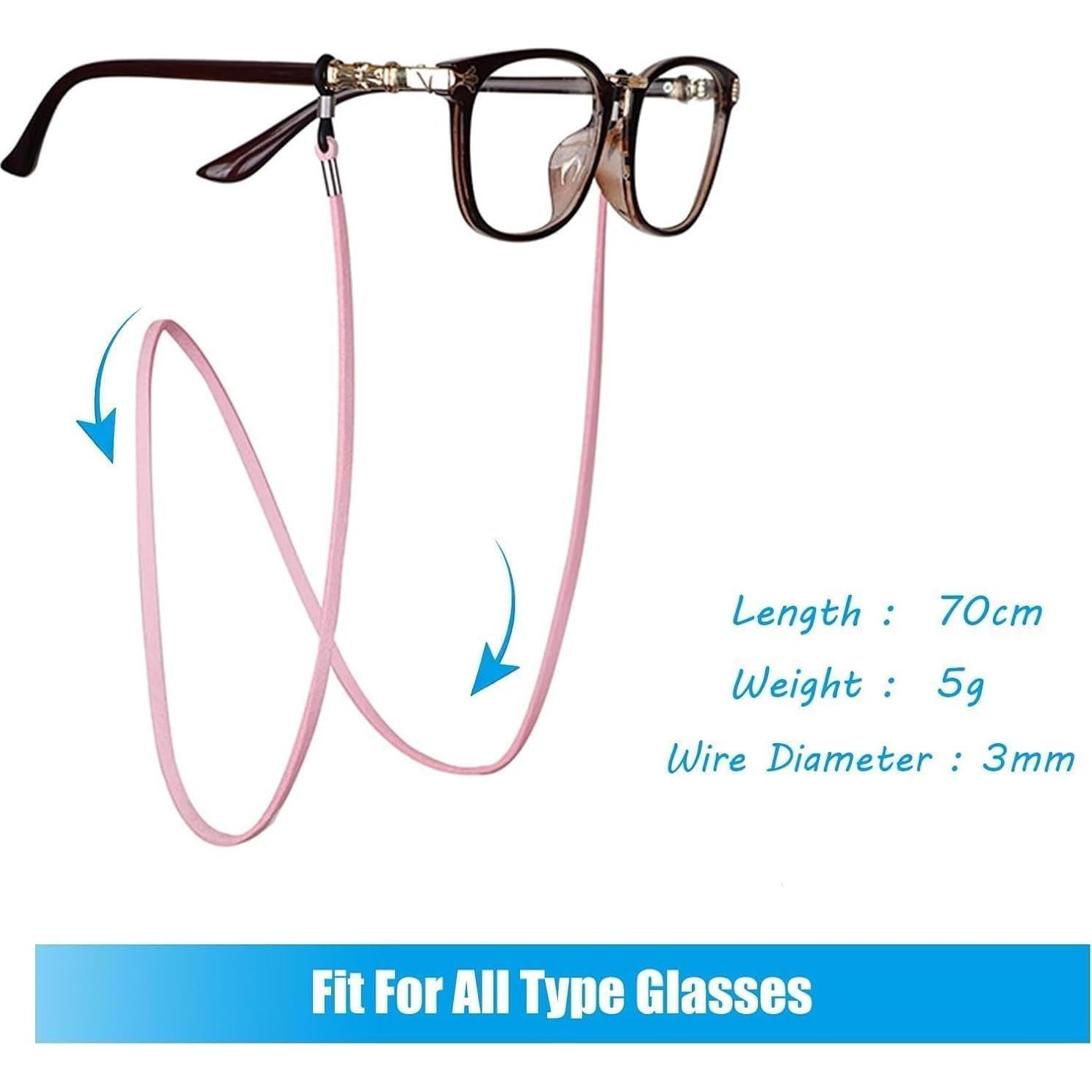 Correa para Gafas 8 Pcs Mujer Cuero PU y Suede Colorido