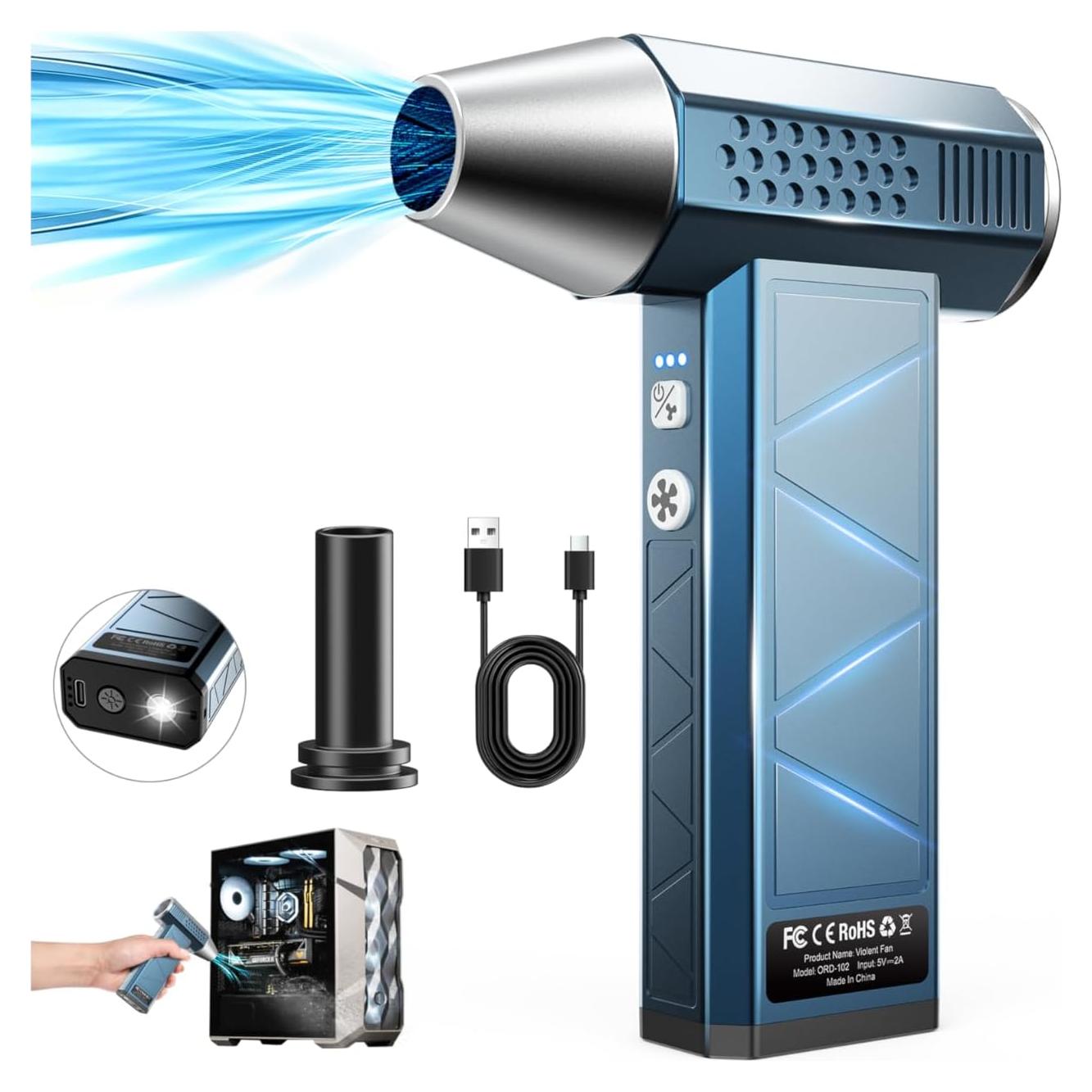 Soplador de Aire Comprimido Hingso 380000 RPM Recargable