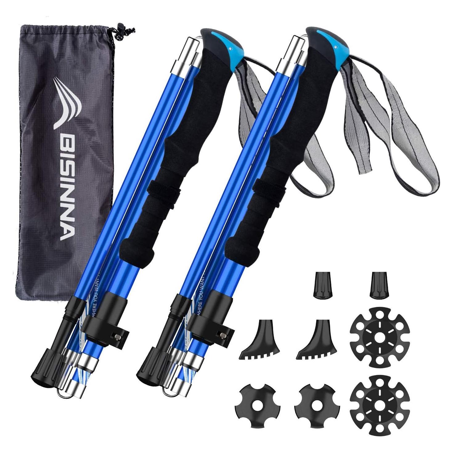 Bastones de Senderismo Plegables BISINNA Aluminio 115-135cm