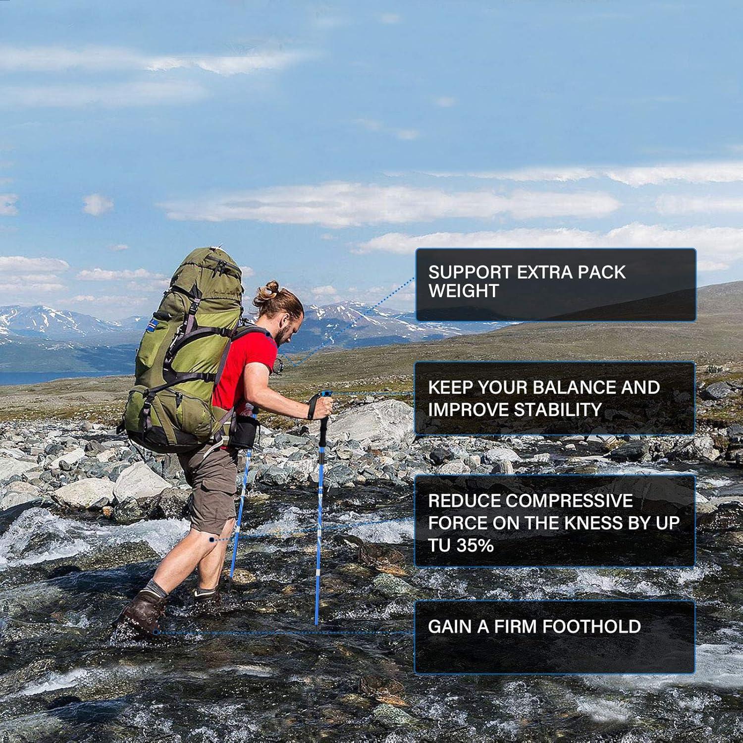 Bastones de Senderismo Plegables BISINNA Aluminio 115-135cm