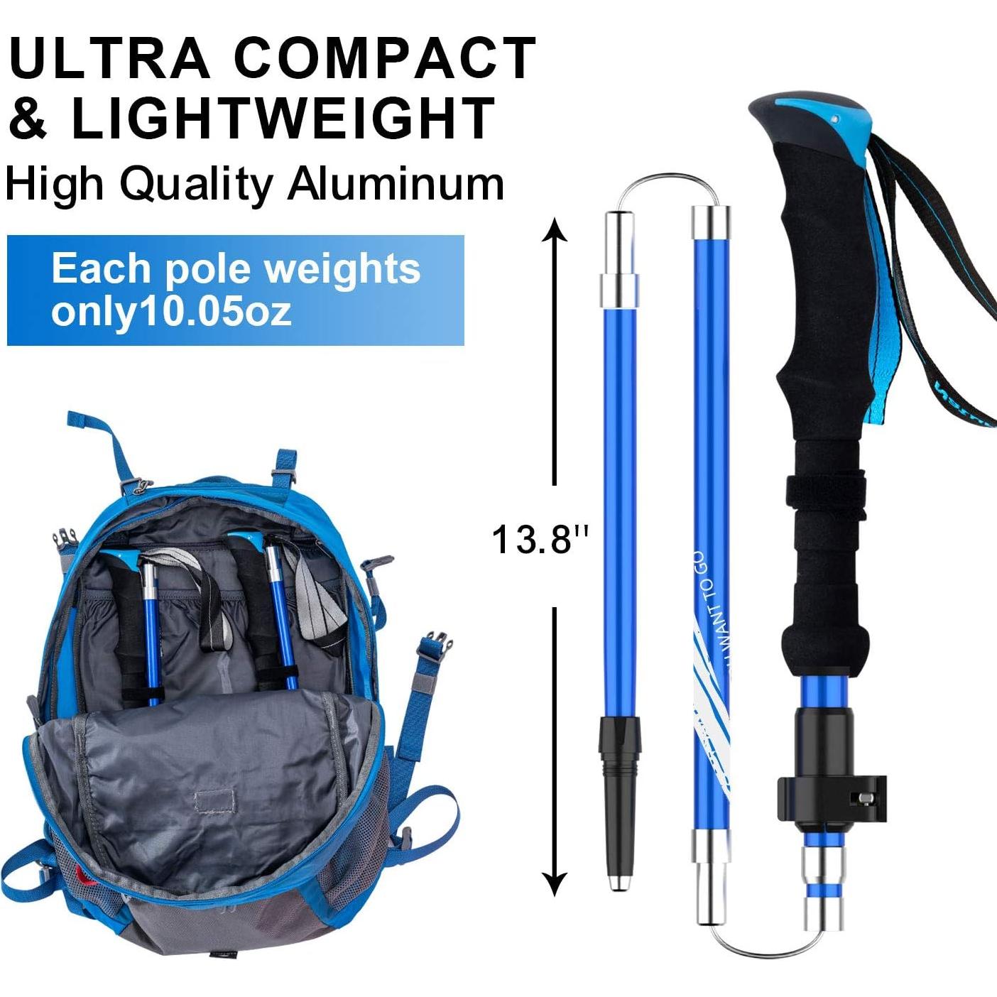 Bastones de Senderismo Plegables BISINNA Aluminio 115-135cm