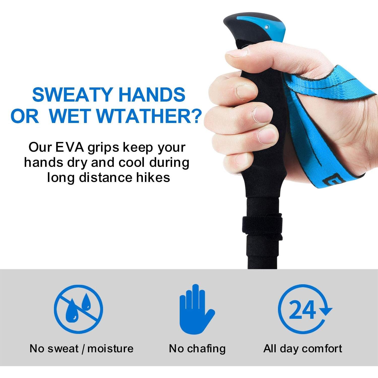 Bastones de Senderismo Plegables BISINNA Aluminio 115-135cm