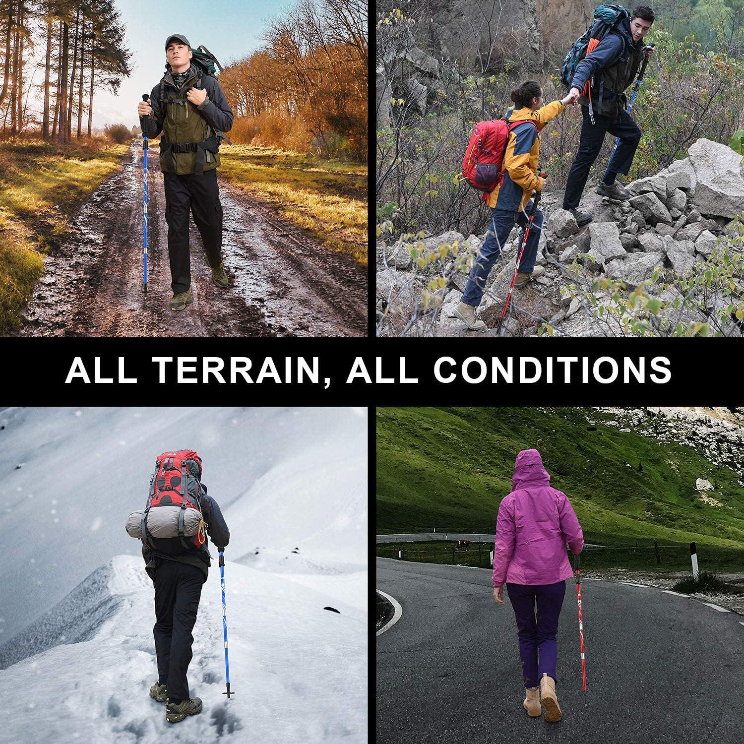 Bastones de Senderismo Plegables BISINNA Aluminio 115-135cm