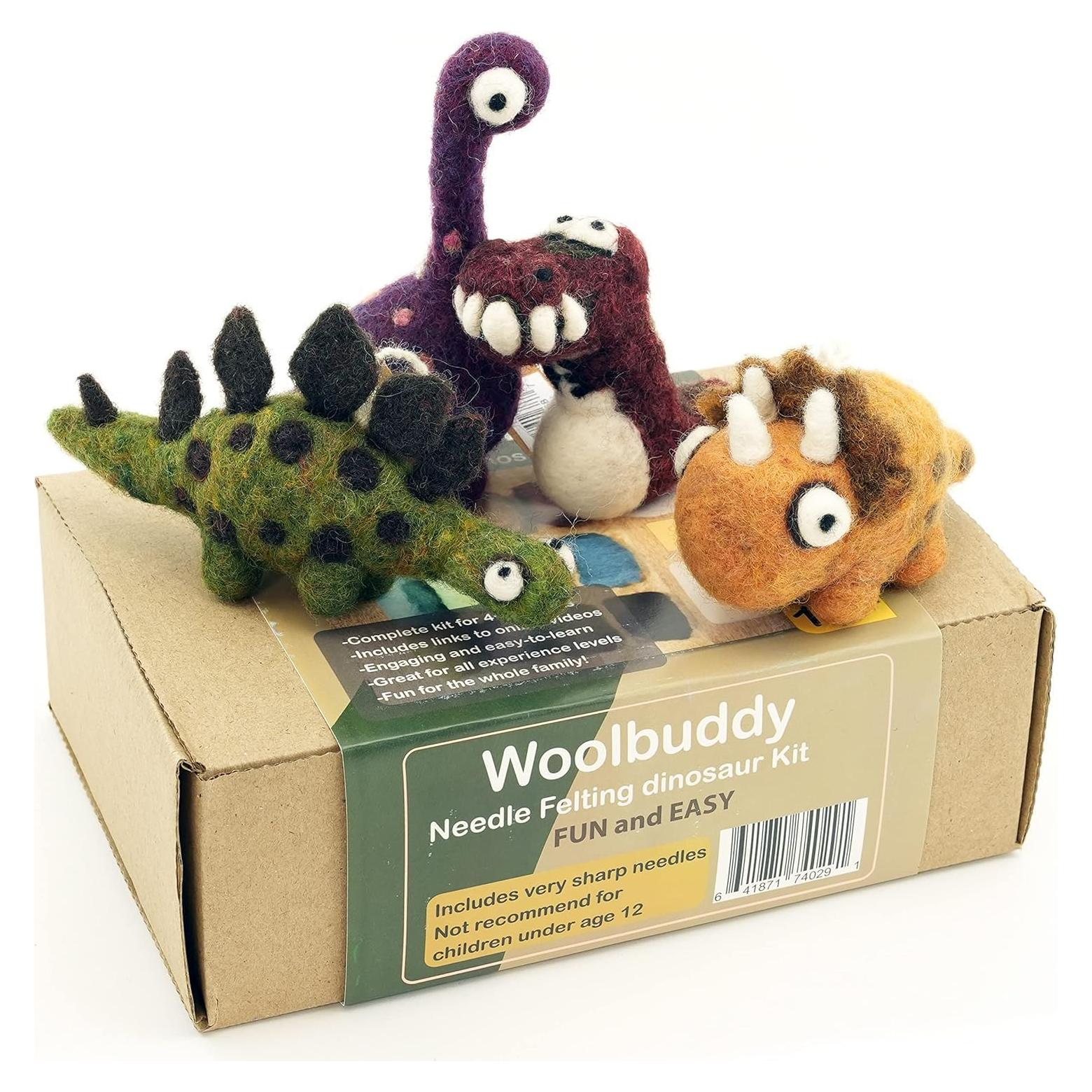 Kit de Afilado de Agujas Woolbuddy - Dinosaurios de Fieltro