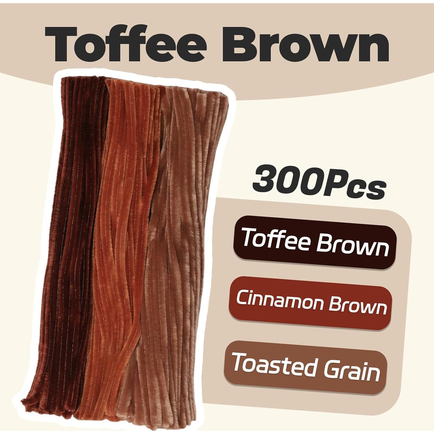 Juego de Limpiapipas Toffee Marrón 300pcs - Chenille Gruesos 30.48cm