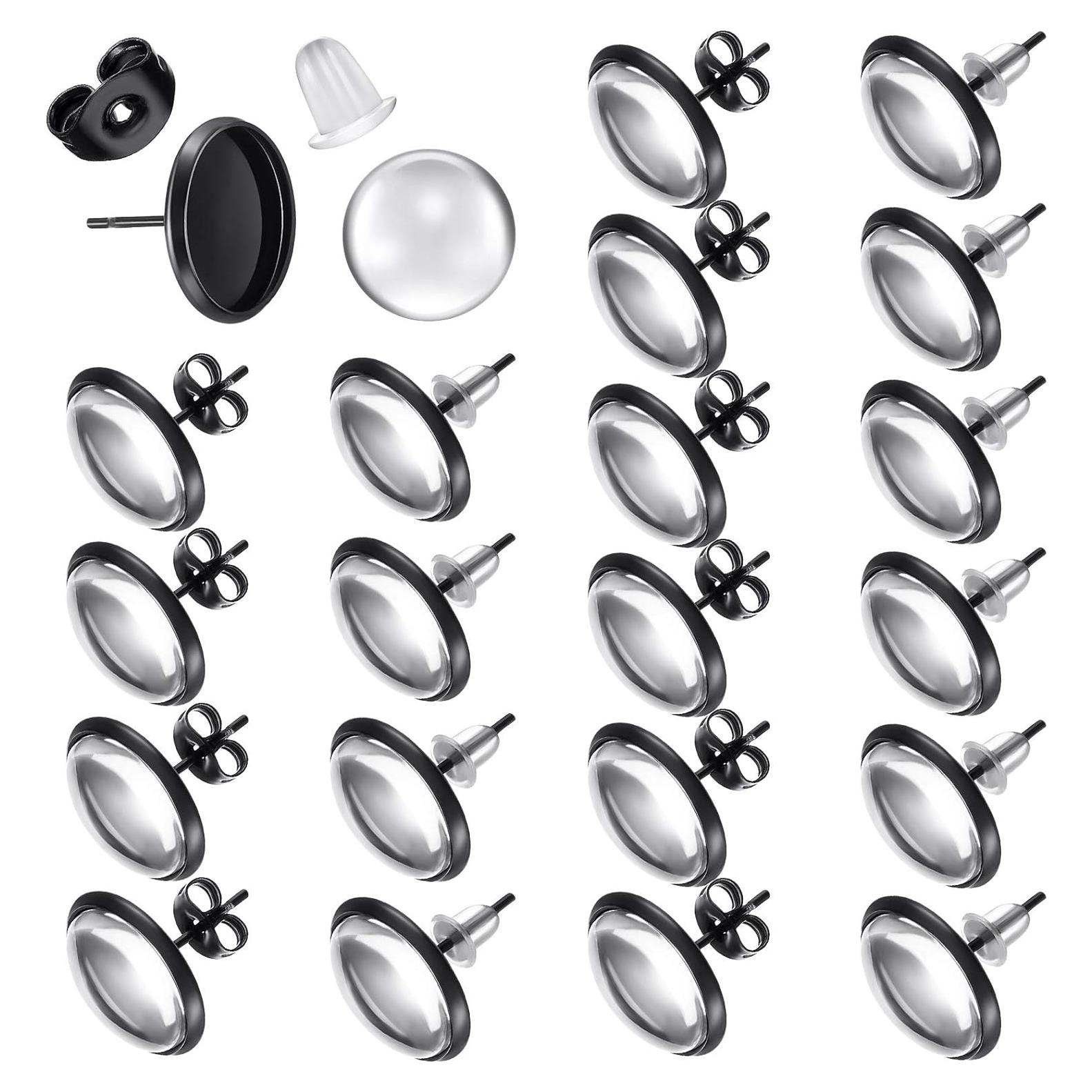 Kit de Aretes de Stud Hicarer 200 Piezas DIY Acero Inoxidable