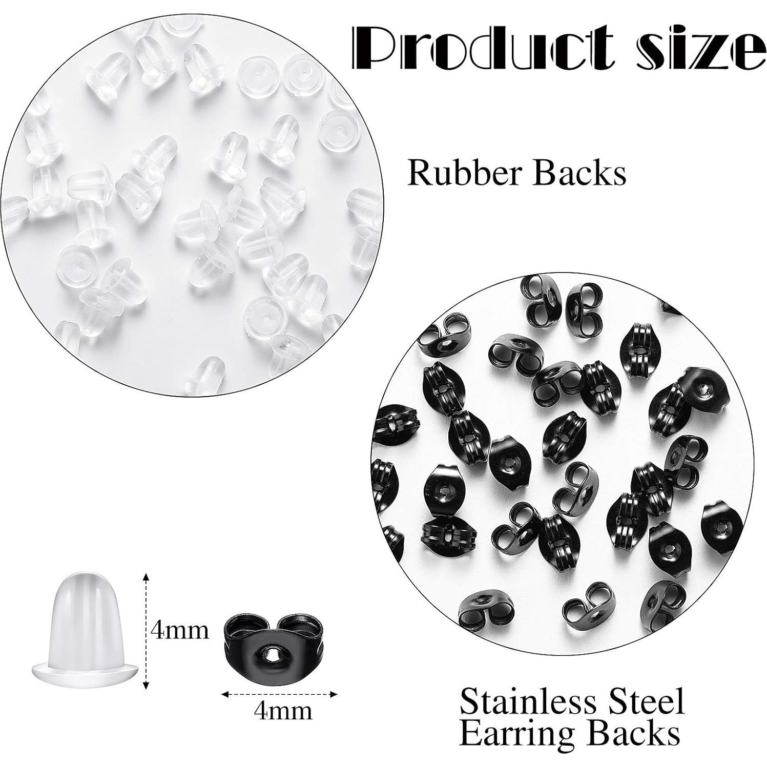 Kit de Aretes de Stud Hicarer 200 Piezas DIY Acero Inoxidable