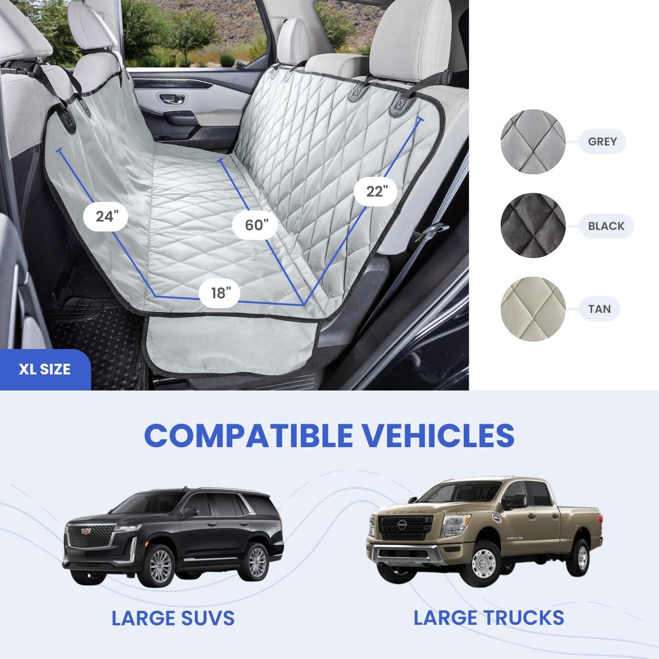 Funda de Asiento Trasero para Perros 4Knines Extra Grande Negra