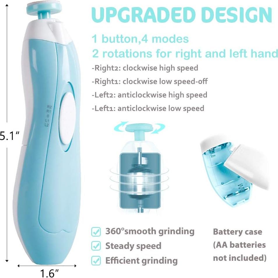 Cortador de Uñas Eléctrico Consevisen 20 en 1 para Bebés y Adultos
