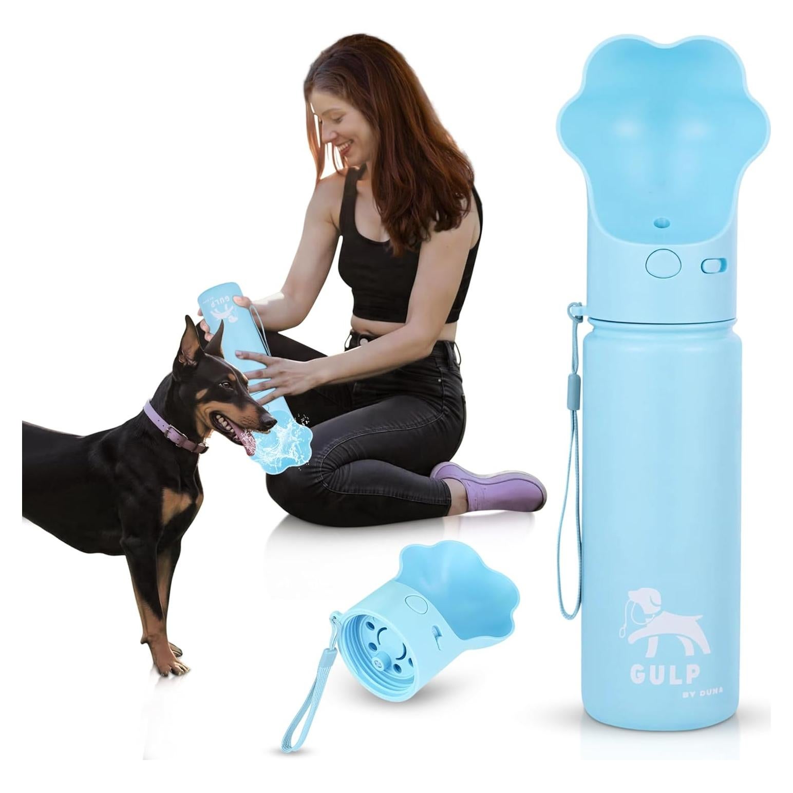 Botella de Agua para Perros Duna 510ml Acero Inoxidable Azul