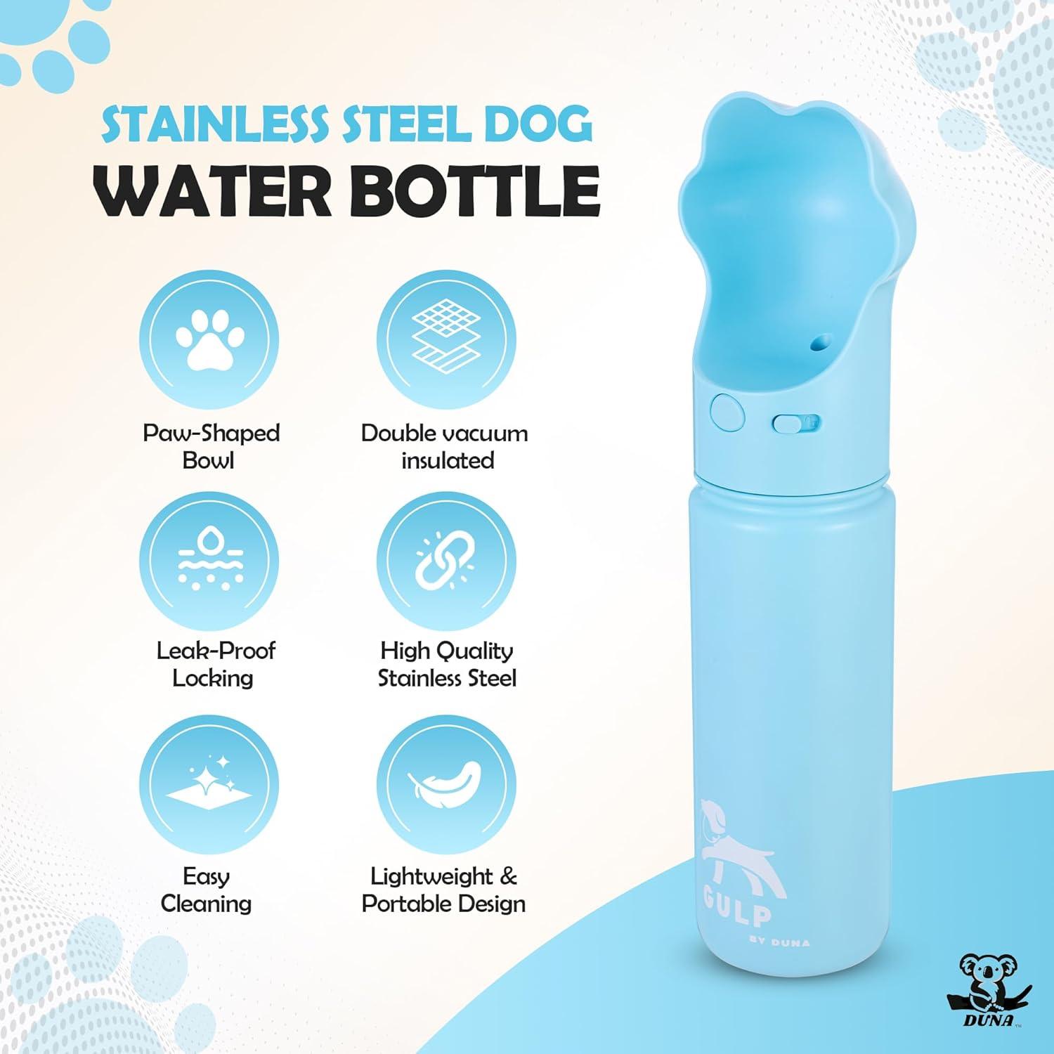 Botella de Agua para Perros Duna 510ml Acero Inoxidable Azul