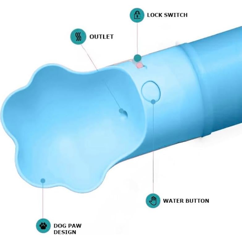 Botella de Agua para Perros Duna 510ml Acero Inoxidable Azul