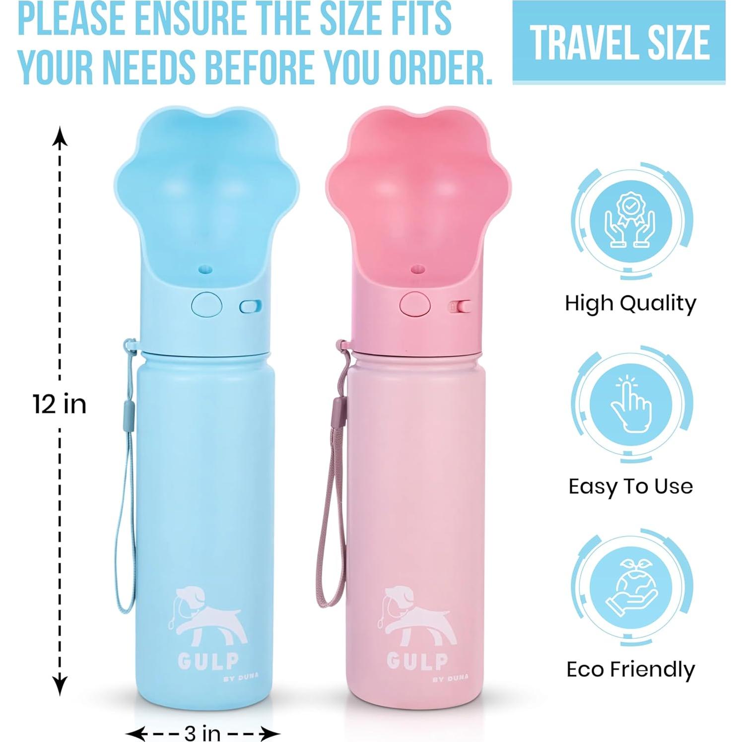 Botella de Agua para Perros Duna 510ml Acero Inoxidable Azul