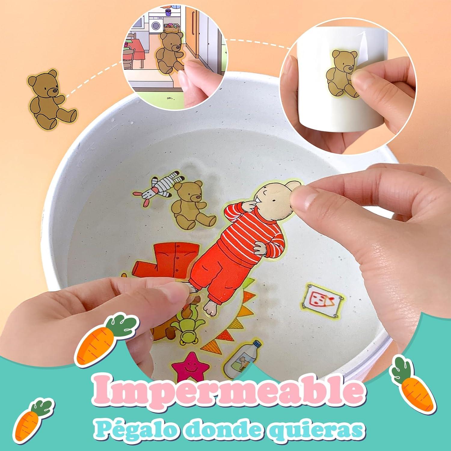 Libros de Pegatinas Reutilizables ROATEE 2pcs para Niños 3+ Años