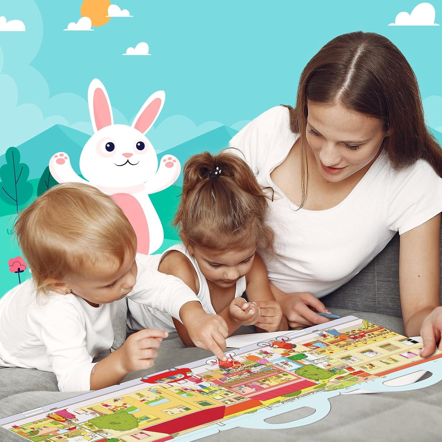 Libros de Pegatinas Reutilizables ROATEE 2pcs para Niños 3+ Años