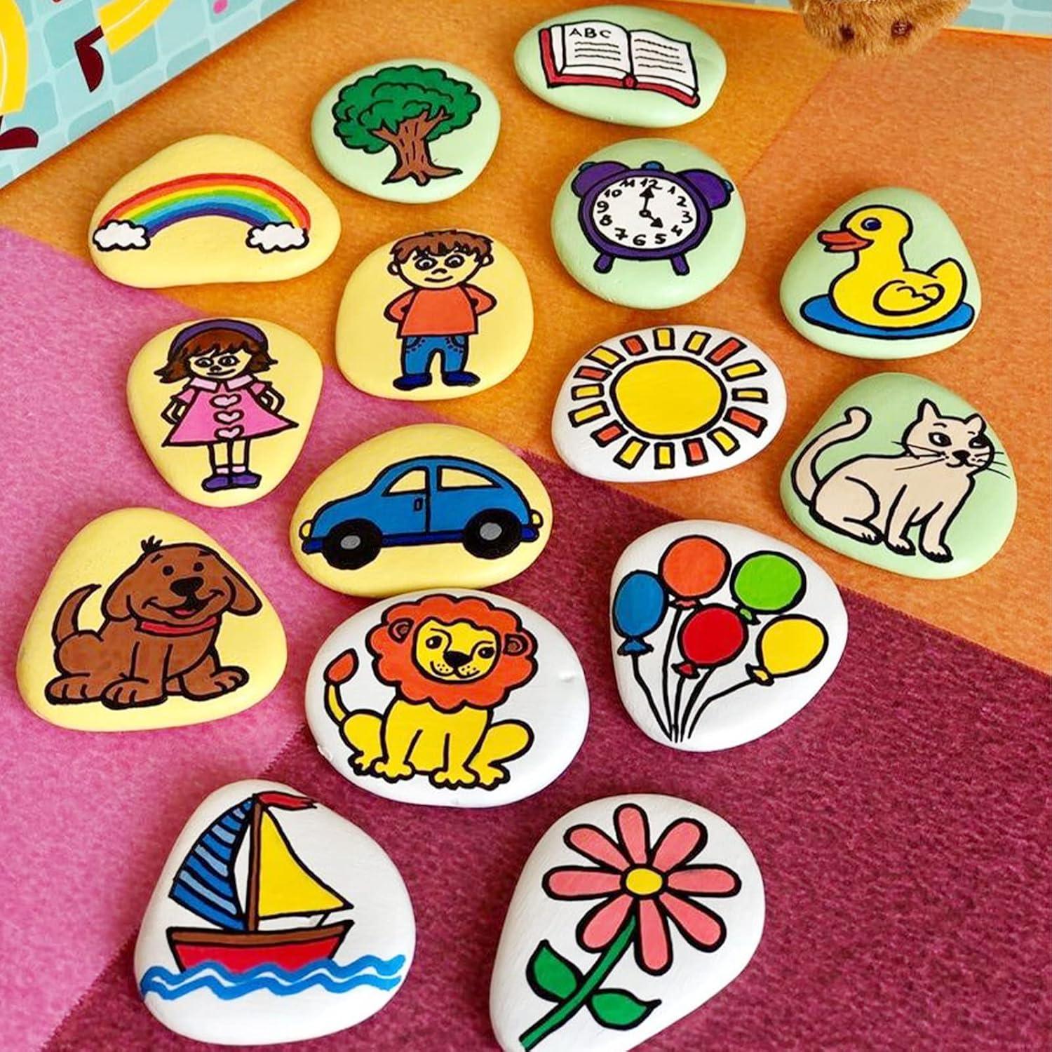 Simetufy 45 Pcs Rocas Naturales para Pintar 5-8 cm DIY