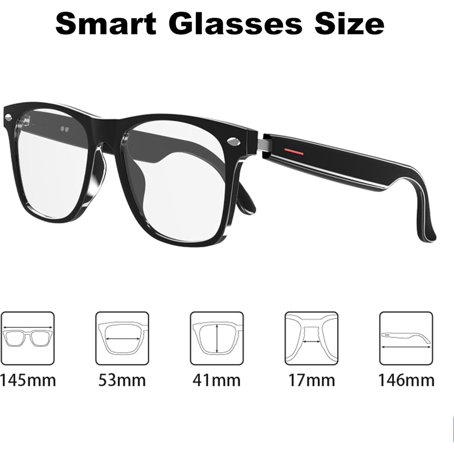 Gafas Bluetooth Meagtlva Unisex con Lentes Claras y Audio HD