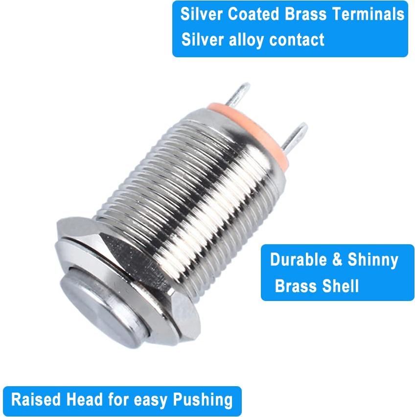 Paquete de 2 Interruptores Metálicos Impermeables 12mm DMWD
