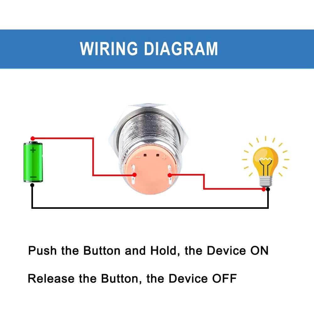 Paquete de 2 Interruptores Metálicos Impermeables 12mm DMWD